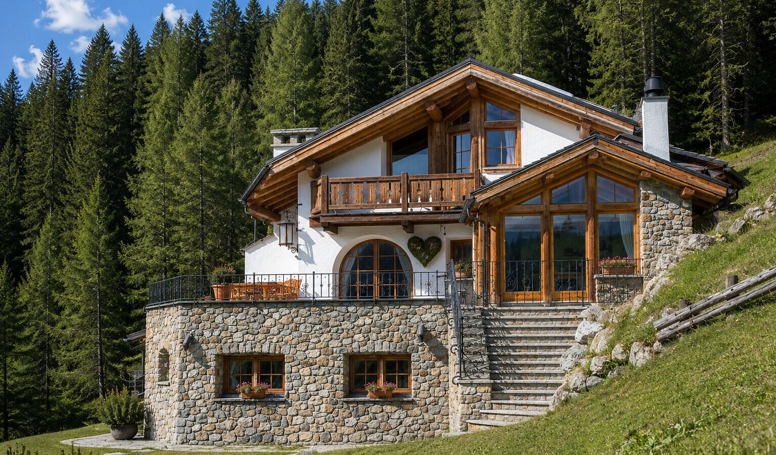 La Punt Chamues-ch: 10-Zimmer-Villa mit Bergsicht und 5 Parkplätzen